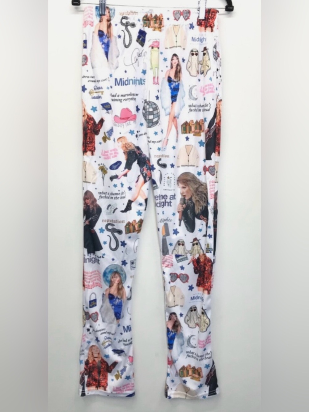 Taylor Swift Satin Pajama Pants Pockets Women’s LG Swifty Sleep Eras Reputation